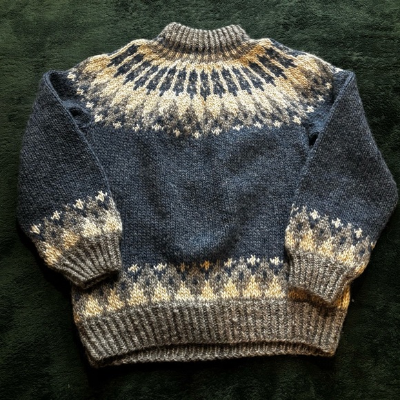 Nethy Scottish Small handknit Nordic Fair Isle Sweater - - Picture 5 of 6